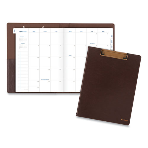 Image of At-A-Glance® Signature Collection Monthly Clipfolio, 11 X 8, Distressed Brown Cover, 13-Month (Jan To Jan): 2024 To 2025