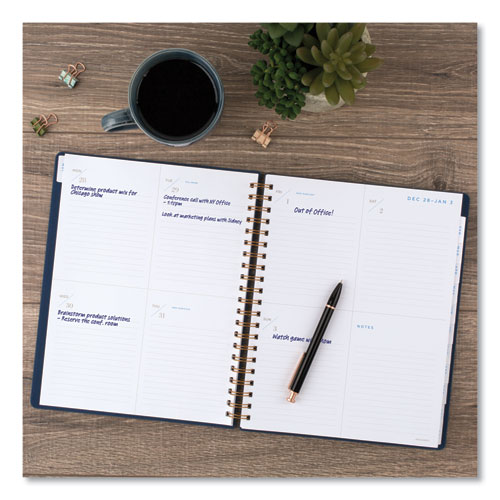 Image of At-A-Glance® Signature Collection Firenze Navy Weekly/Monthly Planner, 11 X 8.5, Navy Cover, 13-Month (Jan To Jan): 2024 To 2025