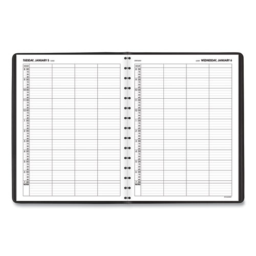 Four-Person Group Daily Appointment Book, 11 x 8, Black Cover, 12-Month (Jan to Dec): 2022