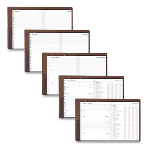 Signature Collection Monthly Clipfolio, 11 x 8, Distressed Brown Cover, 13-Month (Jan to Jan): 2024 to 2025