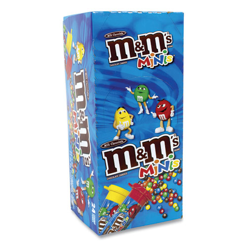 Image of M & M'S® Milk Chocolate Mini Tubes, 1.08 Oz, 24 Tubes/Box, Ships In 1-3 Business Days