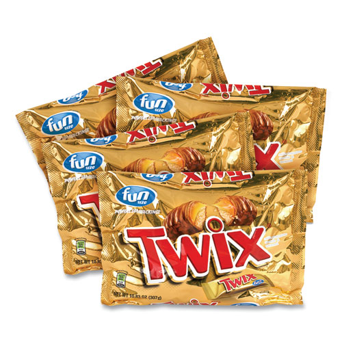 Twix® Cookie Bars, Fun Size, 10.83 oz Bag, 4 Bags/Box, Ships in 1-3 Business Days