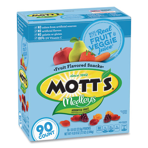 Medleys Fruit Snacks, 0.8 oz Pouch, 90 Pouches/Box, Delivered in 1-4 Business Days