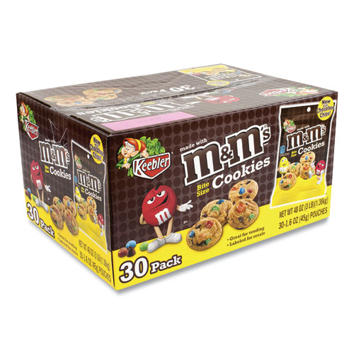 Image of Keebler® Mini Cookie Snack Packs, Chocolate Chip/Mandms, 1.6 Oz Pouch, 30 Pouches/Carton, Ships In 1-3 Business Days
