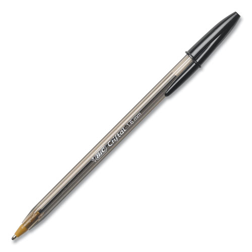 Image of Cristal Xtra Bold Ballpoint Pen, Stick, Bold 1.6 mm, Black Ink, Clear Barrel, 24/Pack