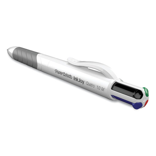 Image of Paper Mate® Inkjoy Quatro Multi-Function Ballpoint Pen, Retractable, Medium 1Mm, Assorted Business/Fashion Ink Colors, White Barrel, 3/Pk