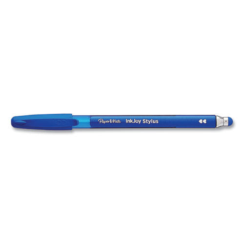 Image of InkJoy 100 Ballpoint Pen/Stylus, Stick, Medium 1 mm, Blue Ink, Blue Barrel, 12/Pack