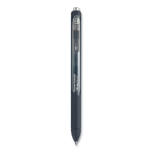 InkJoy Gel Pen, Retractable, Fine 0.5 mm, Black Ink, Black/Smoke Barrel, 8/Pack