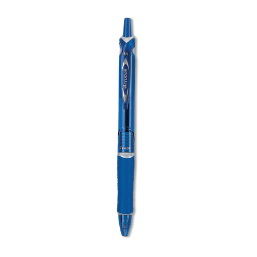 Image of Acroball Colors Advanced Ink Hybrid Gel Pen, Retractable, Medium 1 mm, Blue Ink, Translucent Blue/Blue Barrel, Dozen