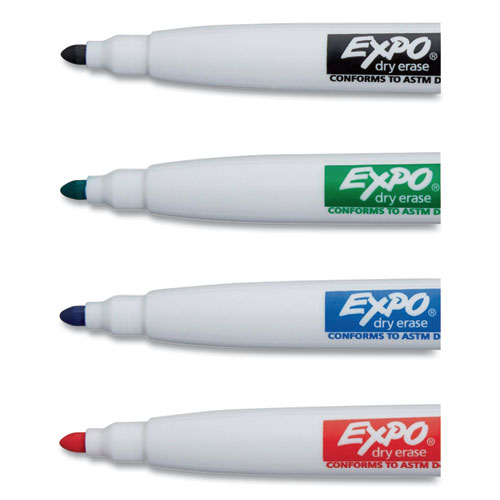 Magnetic Dry Erase Marker, Fine Bullet Tip, Assorted Colors, 4/Pack