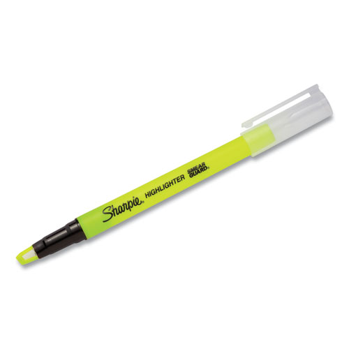 Clearview Pen-Style Highlighter, Fluorescent Yellow Ink, Chisel Tip, Yellow/Black/Clear Barrel, 3/Pack