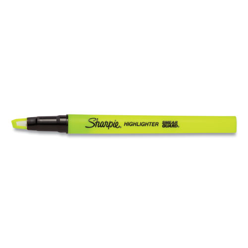 Clearview Pen-Style Highlighter, Fluorescent Yellow Ink, Chisel Tip, Yellow/Black/Clear Barrel, 3/Pack