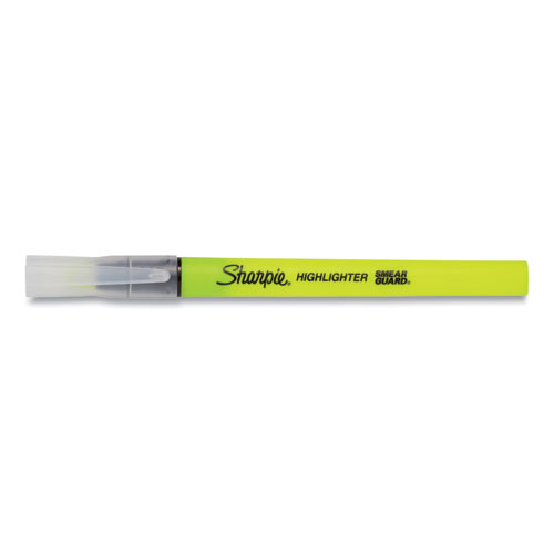 Clearview Pen-Style Highlighter, Fluorescent Yellow Ink, Chisel Tip, Yellow/Black/Clear Barrel, 3/Pack