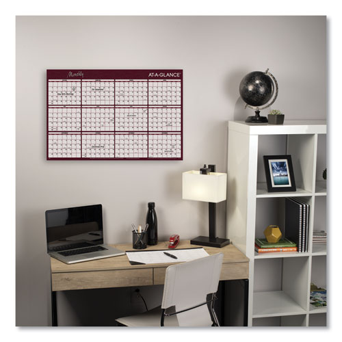 Image of Reversible Horizontal Erasable Wall Planner, 48 x 32, Assorted Sheet Colors, 12-Month (Jan to Dec): 2023