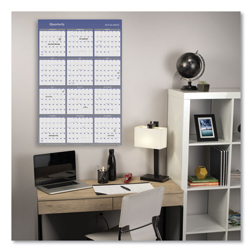 Image of Vertical/Horizontal Erasable Quarterly/Monthly Wall Planner, 32 x 48, 12-Month(July-June): 2022-2023, 12-Month(Jan-Dec): 2023