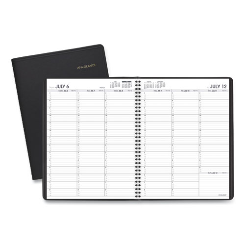Weekly Appointment Book, 11 x 8.25, Black Cover, 14-Month (July to Aug): 2022 to 2023