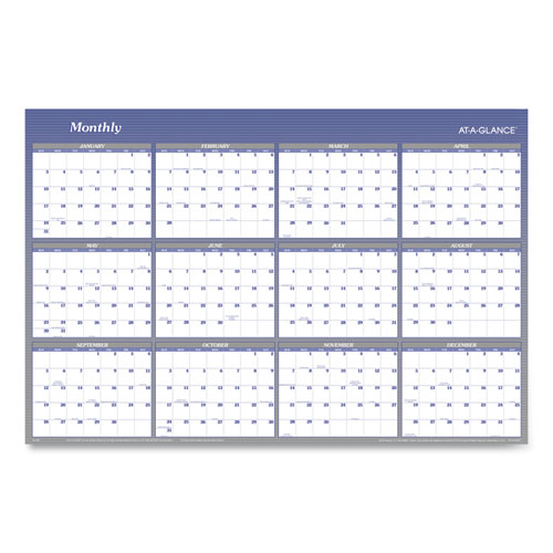 AT-A-GLANCE® Vertical/Horizontal Erasable Quarterly/Monthly Wall Planner, 32 x 48, 12-Month (Jan to Dec): 2024