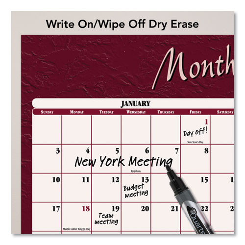 Image of Reversible Horizontal Erasable Wall Planner, 48 x 32, Assorted Sheet Colors, 12-Month (Jan to Dec): 2023