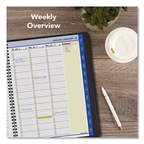 Image of At-A-Glance® Quicknotes Weekly Vertical-Column Format Appointment Book, 11 X 8.25, Black Cover, 12-Month (Jan To Dec): 2024