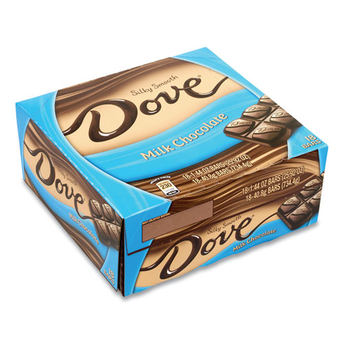 Image of Dove® Chocolate Milk Chocolate Bars, 1.44 Oz, 18 Bars/Carton, Ships In 1-3 Business Days