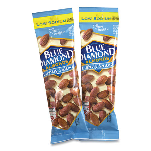 Low Sodium Lightly Salted Almonds, 1.5 oz Tube, 12 Tubes/Carton, Ships in 1-3 Business Days