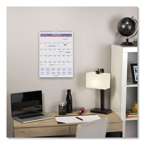 Image of At-A-Glance® Monthly Wall Calendar With Ruled Daily Blocks, 8 X 11, White Sheets, 12-Month (Jan To Dec): 2024
