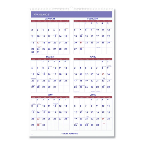 Image of Monthly Wall Calendar with Ruled Daily Blocks, 20 x 30, White Sheets, 12-Month (Jan to Dec): 2023