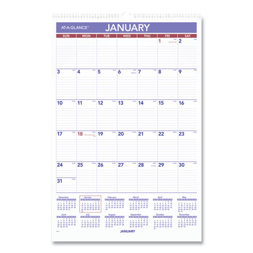 Monthly Wall Calendar with Ruled Daily Blocks, 15.5 x 22.75, White Sheets, 12-Month (Jan to Dec): 2023