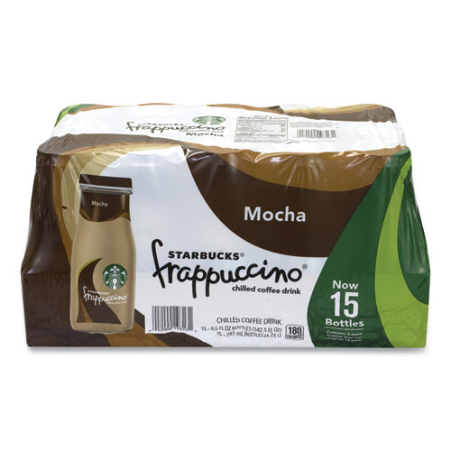 Starbucks® Frappuccino Coffee, 9.5 oz Bottle, Mocha, 15/Pack, Delivered in 1-4 Business Days