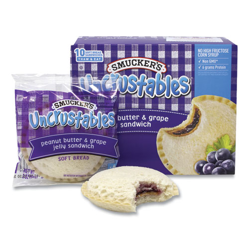 Smucker's® Uncrustables Soft Bread Sandwiches, Grape Jelly, 2 Oz, 10/Box, 2 Boxes/Carton, Ships In 1-3 Business Days
