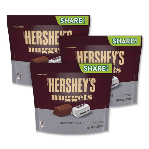 Hershey®'S Nuggets Share Pack, Milk Chocolate, 10.2 Oz Bag, 3/Pack, Ships In 1-3 Business Days