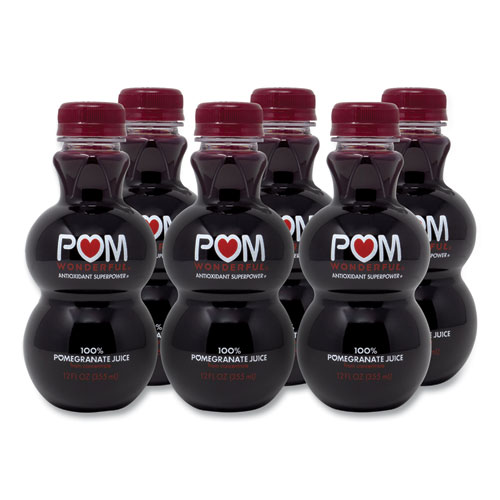 POM Wonderful 100% Pomegranate Juice, 12 oz Bottle, 6/Pack, Delivered in 1-4 Business Days