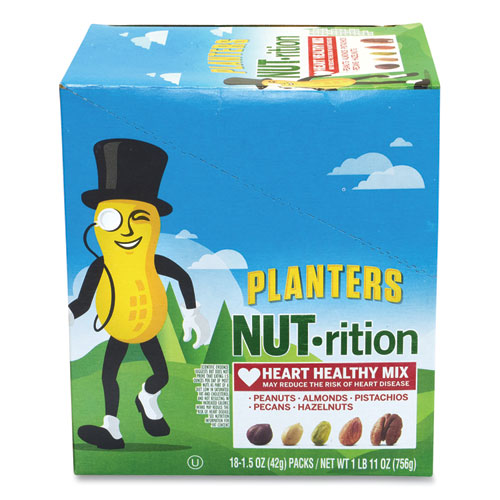 NUT-rition Heart Healthy Mix, 1.5 oz Tube, 18 Tubes/Carton, Ships in 1-3 Business Days