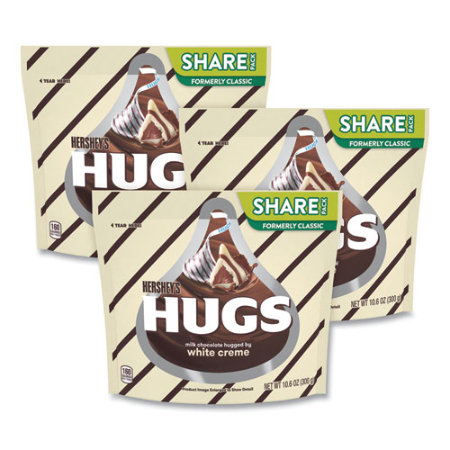 Hershey®'S Hugs Candy, Milk Chocolate With White Creme, 1.6 Oz Bag, 3 Bags/Pack, Ships In 1-3 Business Days