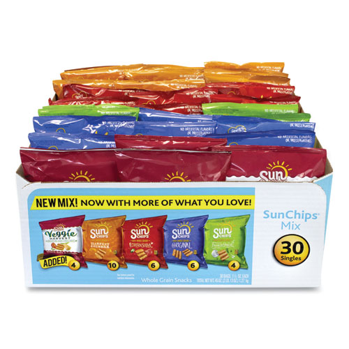 Sunchips® Variety Mix, Assorted Flavors, 1.5 Oz Bags, 30 Bags/Carton, Ships In 1-3 Business Days