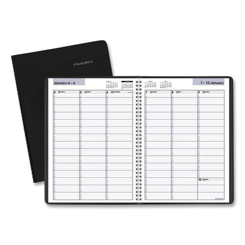 AT-A-GLANCE® Weekly Appointment Book, 11 x 8, Black, 2022