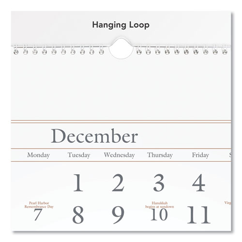 Three-Month Reference Wall Calendar, 12 x 27, White Sheets, 15-Month (Dec to Feb): 2023 to 2025
