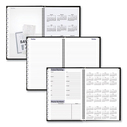Image of At-A-Glance® Dayminder Hard-Cover Monthly Planner, Ruled Blocks, 11.75 X 8, Black Cover, 14-Month (Dec To Jan): 2023 To 2025