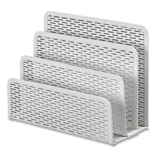 Image of Artistic® Urban Collection Punched Metal Letter Sorter, 3 Sections, Dl To A6 Size Files, 6.5" X 3.25" X 5.5", White