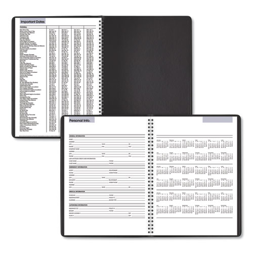 Image of At-A-Glance® Dayminder Weekly Appointment Book, Vertical-Column Format, 11 X 8, Black Cover, 12-Month (Jan To Dec): 2024