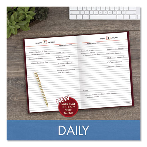 Image of At-A-Glance® Standard Diary Daily Reminder Book, 2024 Edition, Medium/College Rule, Red Cover, (201) 8.25 X 5.75 Sheets