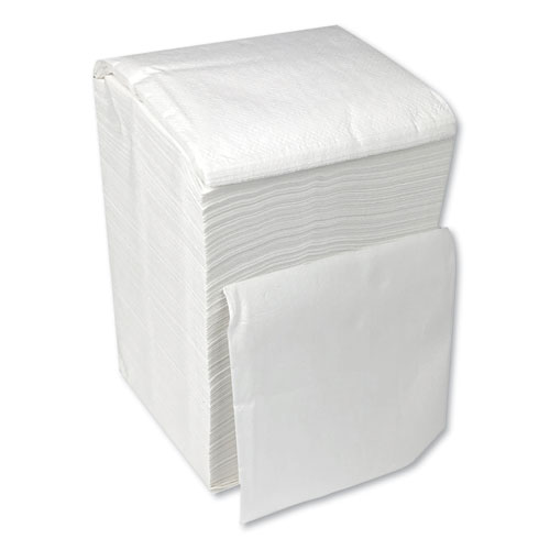 Cocktail Napkins, 1-Ply, 9w x 9d, White, 500/Pack, 8 Packs/Carton