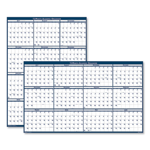 RECYCLED POSTER STYLE REVERSIBLE ACADEMIC YEARLY CALENDAR, 24 X 37, 2020-2021