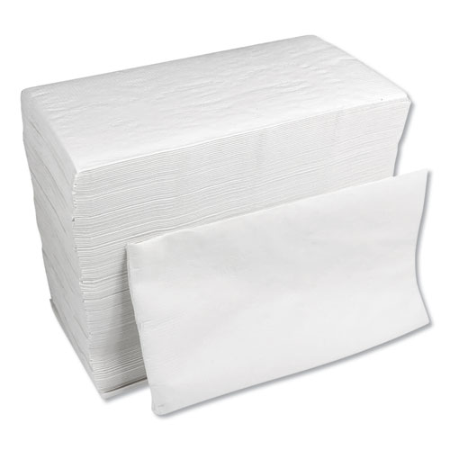 Image of Boardwalk® 1/8-Fold Dinner Napkins, 2-Ply, 15 X 17, White, 300/Pack, 10 Packs/Carton