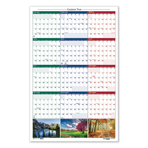 Recycled Earthscapes Nature Scene Reversible Yearly Wall Calendar, 18 x 24, 2022