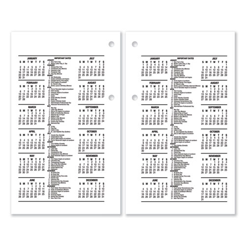 Image of At-A-Glance® Desk Calendar Refill, 3.5 X 6, White Sheets, 12-Month (Jan To Dec): 2024