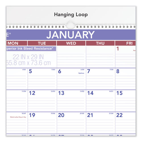 Two-Month Wall Calendar, 22 x 29, 2022