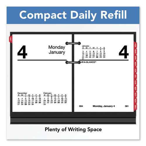 Compact Desk Calendar Refill, 3 x 3.75, White, 2022
