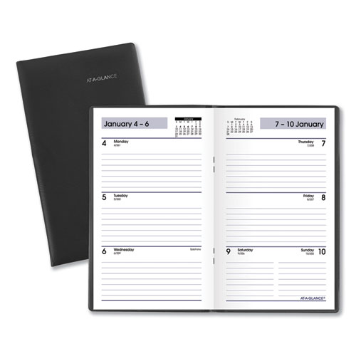 Image of At-A-Glance® Dayminder Weekly Pocket Planner, 6 X 3.5, Black Cover, 12-Month (Jan To Dec): 2024