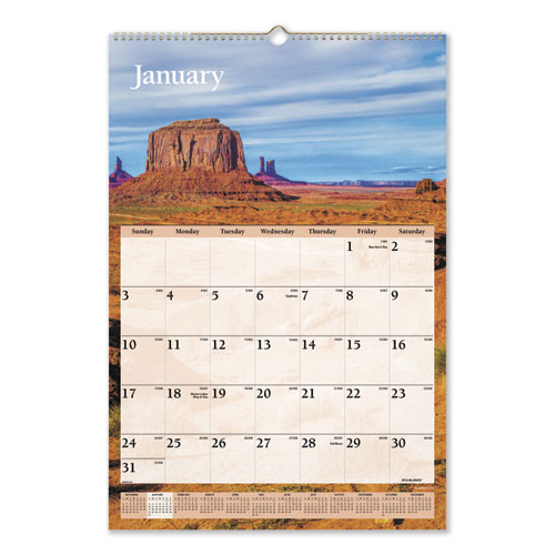 SCENIC MONTHLY WALL CALENDAR, 15.5 X 22.75, 2021